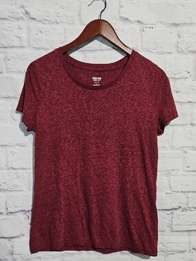 Mossimo Supply Co. Women’s Short Sleeve Crewneck Tee - Heather Burgundy